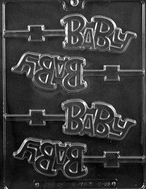 Lot De 2 Moules à Chocolat Baby Shower - Sucette, Hochet Et Chariot, Life Of The Party, État Neuf