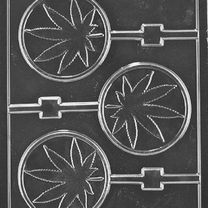 Marijuana Pot Leaf Silicone Candy Mold Trays for Chocolate Cupcake Toppers Gummies Ice Soap Butter Small Brownies or Party Novelty Gift, 3 Pack