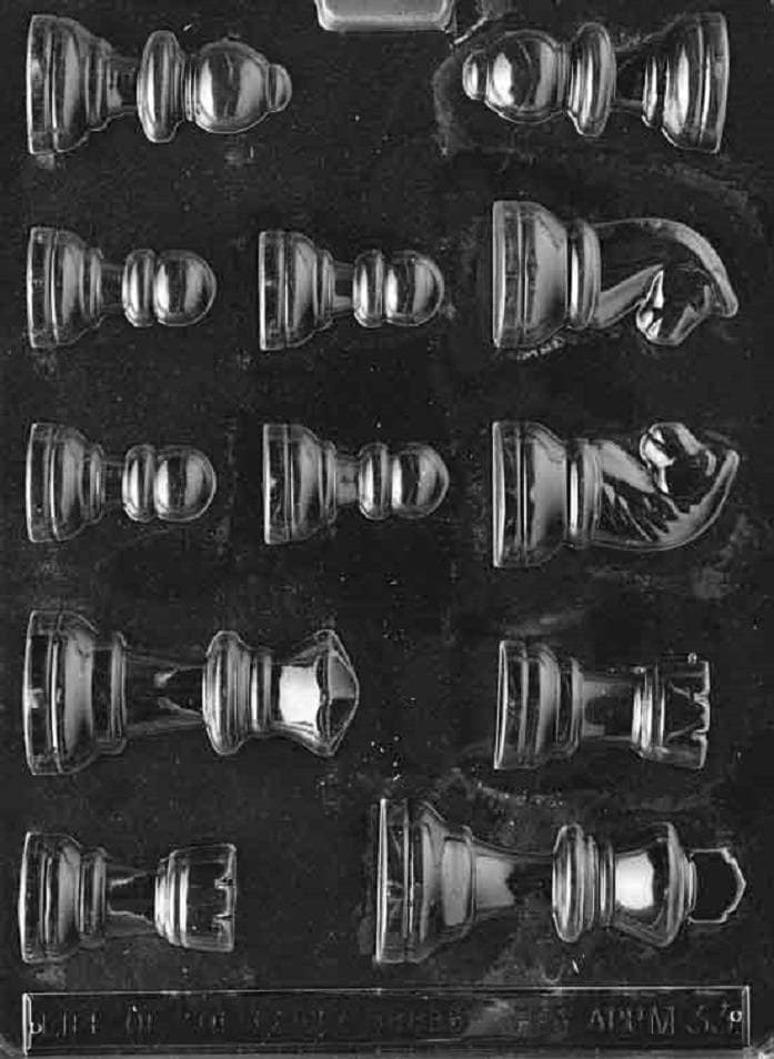 M033-36  4-Piece Chess  Checkers Dominoes Bundle Chocolate Candy Mold