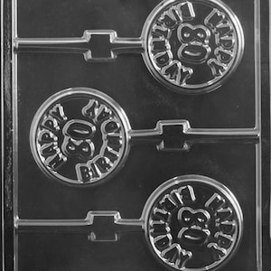 L074 Happy 80th 80 Birthday Lollipop Chocolate Candy Mold