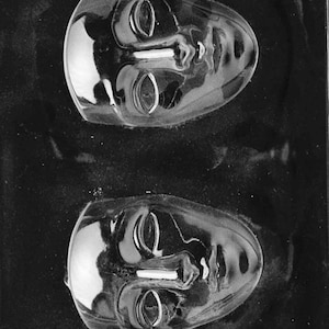 May include: A clear plastic mold with two face-shaped cavities. Each cavity has eye, nose, and mouth details. The mold is set in a black plastic tray. The text "LIFE OF THE PARTY 03886 FDA AR M 117" is visible.