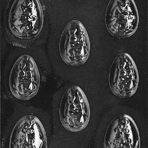 E018 Large Decorated Easter Egg Chocolate Candy or Soap Mold