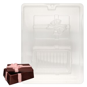 D030 Large Box w/ Bow Pour Box Chocolate Candy or Soap Mold