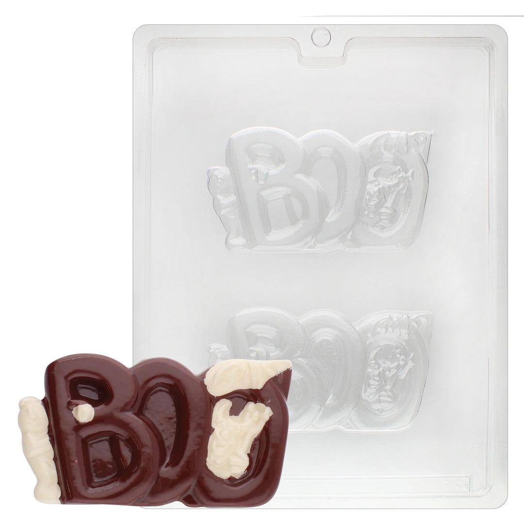 H016 Halloween Boo Chocolate Candy, Plaster or Soap Mold - Etsy