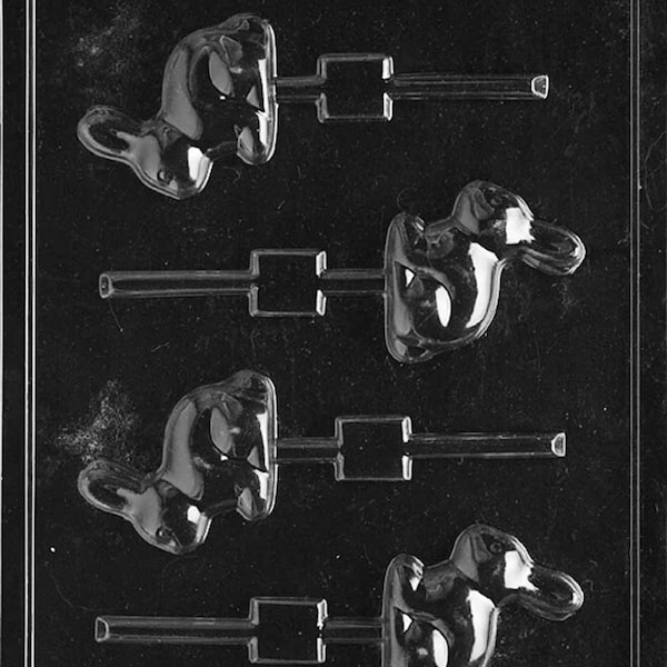 E451 Traditional Easter Bunny Lollipop Chocolate Candy Mold