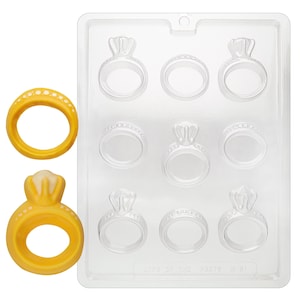 W051 Wedding Engagement Ring Wedding Bridal Shower Chocolate Candy Mold