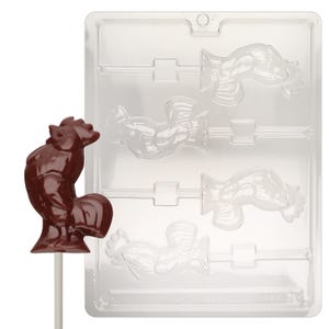 E071 Rooster Lollipop Chocolate Candy  Mold