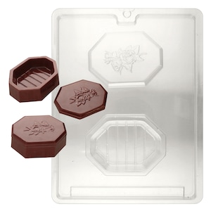 F058 Gießharz Box mit rosa Schokoladen Bonbons, Gips oder Seifenform
