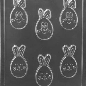 E487 Smiling Bunny Egg Pieces Chocolate Candy Mold