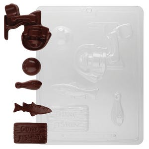 S102 Fishing Bundle Chocolate Candy, Plaster or  Mold