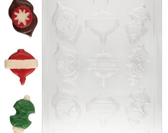C047 Assorted Christmas Ornament Chocolate Candy or Soap Mold
