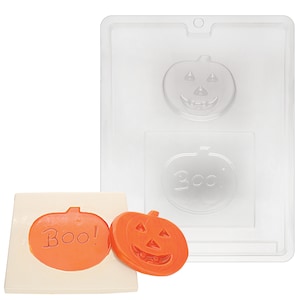 H047 Halloween Pumpkin Greeting Chocolate Candy, Plaster or Soap Mold