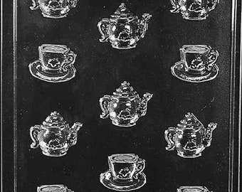 D100 Teekanne Tasse Löffel Schokoladen Süßigkeitsform