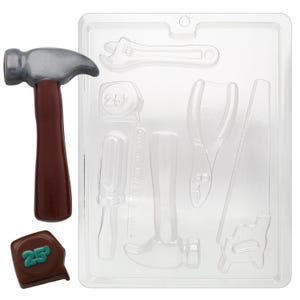 D102 Tool Assortment Tape Measure  Hammer Chisel Saw Chocolate Candy or Soap Mold