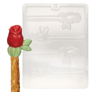 F120 Rose Flower Pretzel Lollipop Lolly Chocolate Candy Mold