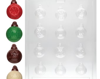 C007 Assorted Christmas Ornament Chocolate Candy Mold