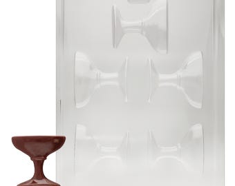 W056 3D Champagne Glass Bridal Shower Chocolate Candy, Plaster or Soap Mold