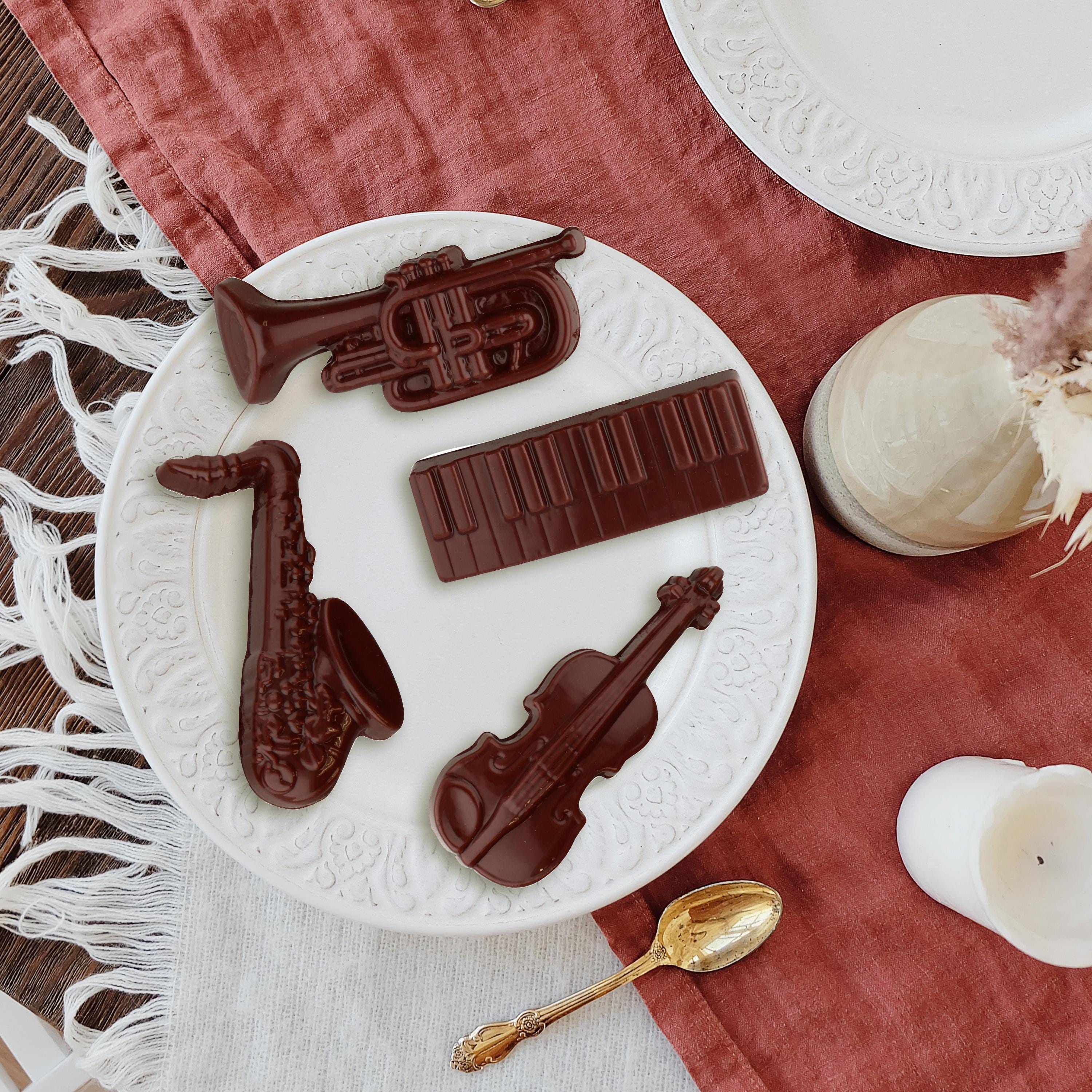 J089 Musical Instrument Chocolate Candy, Plaster or Soap Mold - Etsy