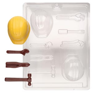 J055 Hard Hat Tools Chocolate Candy, Plaster or Soap Mold