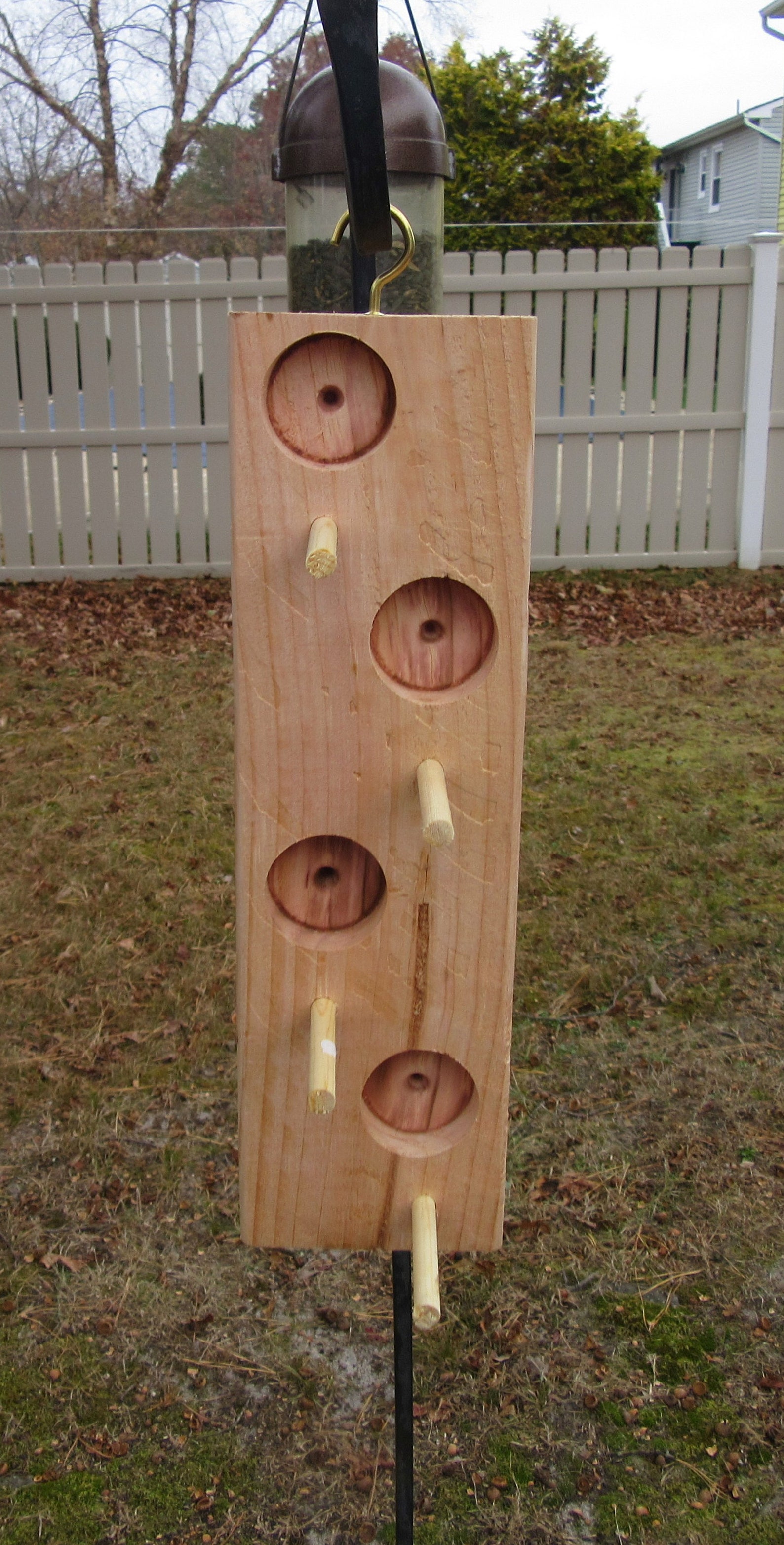 Natural Pine Winter Bird Peanut Butter Feeder Handcrafted Etsy