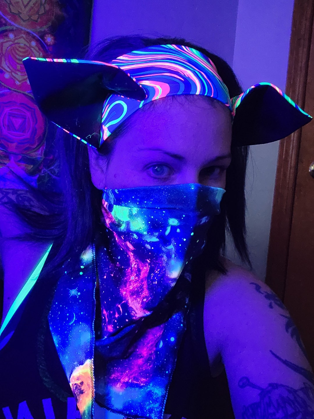 UV Reactive Cat Ear Headbands Etsy