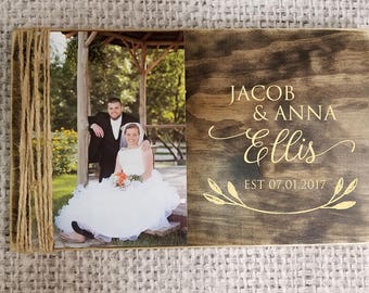 Custom Wedding Frame | Wedding Picture Frame | Rustic Wedding Holder | Personalized Picture Frame | Rustic Wedding Gift |Alternative Wedding