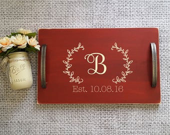 Personalized Serving Tray, Serving Tray,Personalized Wedding Gift,Breakfast in Bed,Anniversary Tray,Personalized Wood Tray
