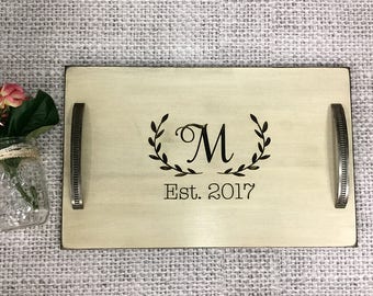 Personalized Serving Tray | Serving Tray | Personalized Wedding Gift | Mothers Day Gift | Breakfast in Bed | Anniversary Tray | Wood Tray