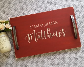 Personalized Serving Tray | Serving Tray | Personalized Wedding Gift | Breakfast in Bed,Anniversary Tray | Personalized Wood Tray