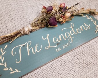 Last Name Sign | Family Name Sign | Wedding Established Sign | Wedding Gift | Gifts for Her | Family Sign | Name Sign