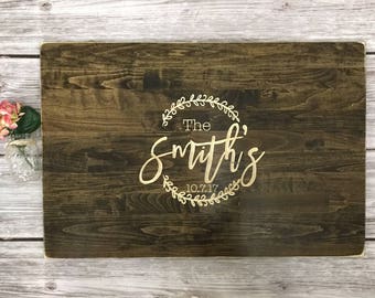 Rustic Wedding Guest Book Alternative | Rustic Wedding Decor | Wood Guest Book | Personalized Guest Book | Family Name Sign | Carved Wood