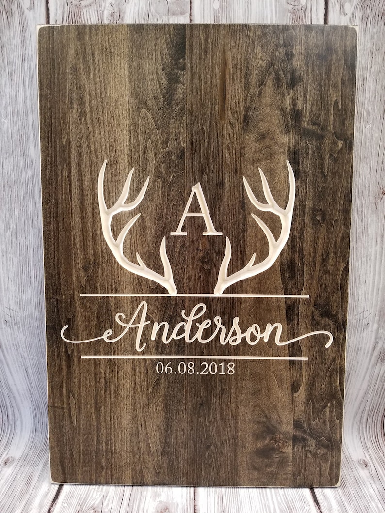 Boho Antler Guest Book Alternative Rustic Wedding Guest Book Etsy