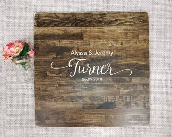 Rustic Wedding Guest Book Alternative | Rustic Wedding Decor | Wood Guest Book | Personalized Guest Book | Family Name Sign | Carved Wood