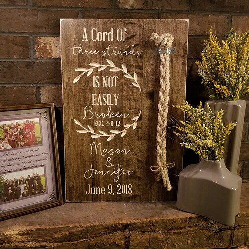 Unity Wedding Cord | Cord Of Three Strands | God's Knot | shops Braid For Unity Ceremony | Wood Wedding Sign | Personalized Gift | Wedding