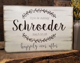 Last Name Sign | Wedding Gift | Couples Gift | Family Name Sign | Wedding Established Sign | Anniversary Gift | Personalized Gift | Shower