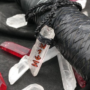 Star Wars-Inspired Sith Kyber Crystal Necklace - Custom Engraved &quot;Sith&quot; quartz Pendant