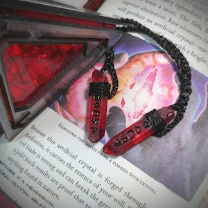 Star Wars-Inspired Kyber Crystal Necklace - Custom Engraved Red &quot;Power&quot; Jedi & Sith Pendant