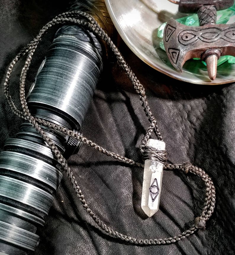 Custom Thieves Guild Etched Crystal Necklace Inspired by Etsy