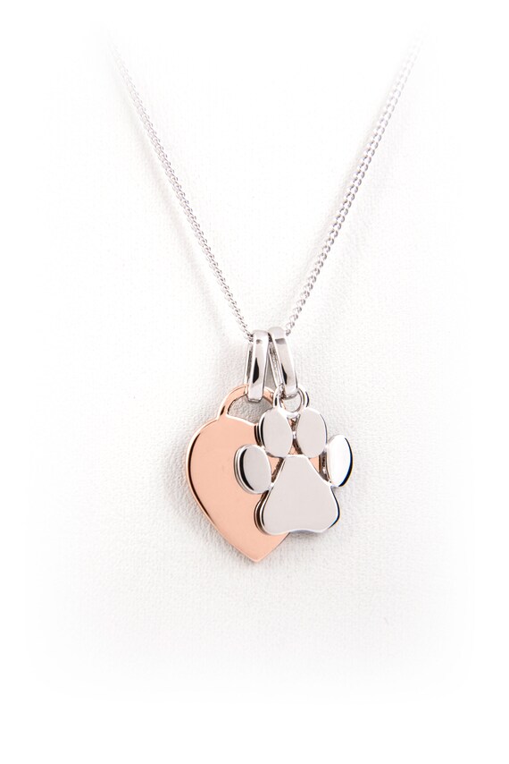 rose gold dog paw necklace