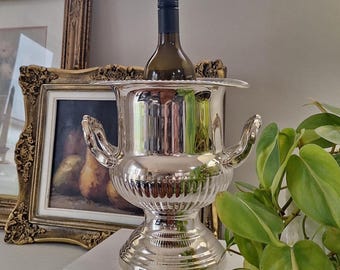 Vintage silver plated Champagne bucket ice bucket cooler trophy style ornate