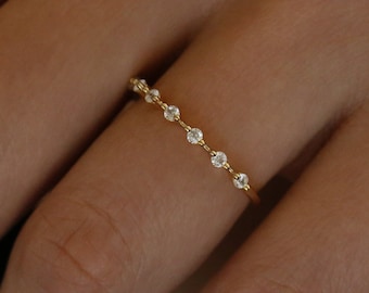 Ultra Thin Floating Eternity Band in Gold Vermeil or Rhodium over Sterling Silver