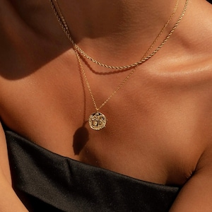 St-Benedict Coin Necklace - 14K Gold Over Sterling Silver - Protection Necklace - Religious Pendant - Saint Benedict Amulet - Trove