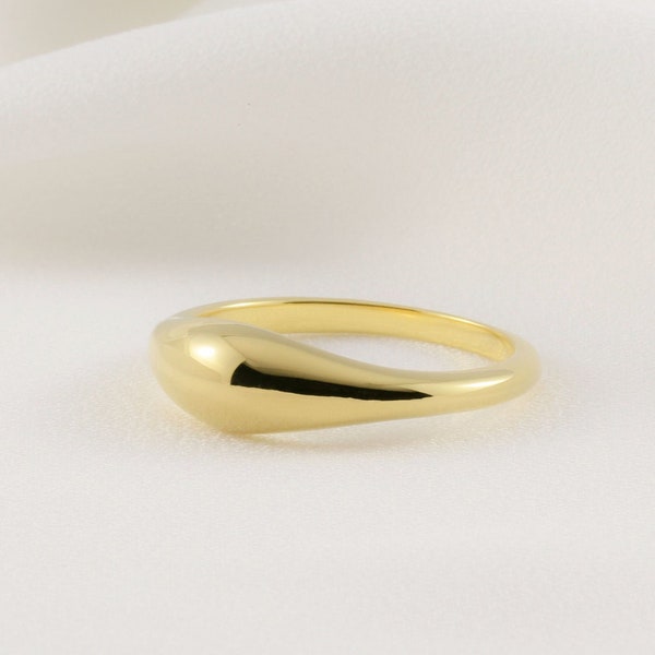 Curve Dome Ring - Dainty Gold Vermeil Ring, Rose Gold Vermeil, Bump Ring, Form Ring by Trove