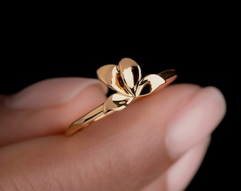 Dahlia Flower Ring - 14K Gold Vermeil over Sterling Silver