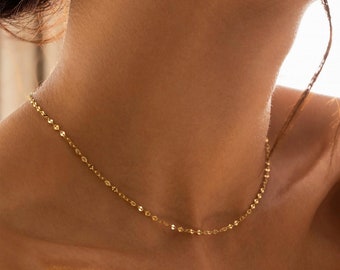 Sparkle Glitter Chain Necklace - Single or Double Strand in 14K Gold Vermeil or White Gold over Sterling Silver - Trove