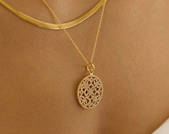 Caspian Pendant in 14K Gold Vermeil, 14K Rose Gold Vermeil, or Rhodium over Sterling Silver