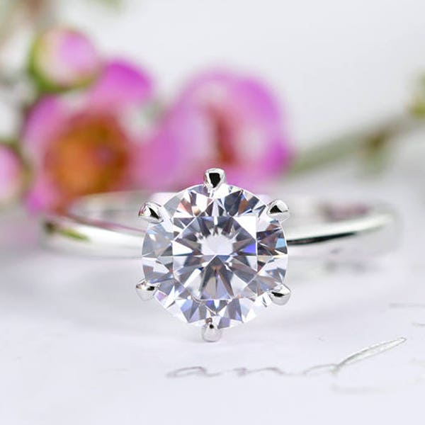 2 Carat Round Cut Solitaire Ring -  Classic Engagement Ring by TROVE
