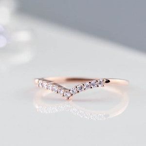 Delicate Chevron Ring - Sterling Silver, Rose gold, Gold, White Gold, 14K, Vermeil, Thin, Stacking Ring, Stackable, Dainty Skinny Band Trove