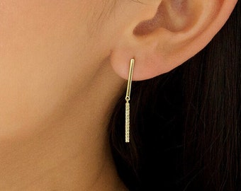 Shimmering Double Bar Earrings in 14K Gold Vermeil over Sterling Silver