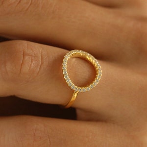 Circle Dainty Karma Ring in 14K Gold Vermeil or White Gold (Rhodium) over Sterling Silver